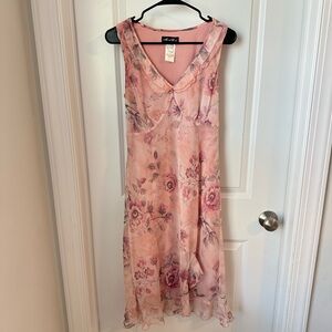 Meghan Matthews Y2K Floral Pink Midi Dress